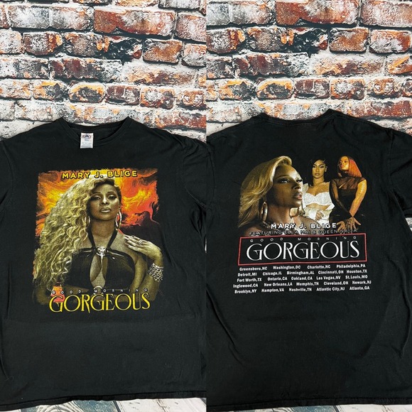Mary J. Blige Good Morning Gorgeous Tour T-Shirt Black Large Concert Music - Picture 1 of 6